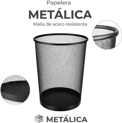 EUROXANTY Lixeira de malha metálica, caixote do lixo, circular