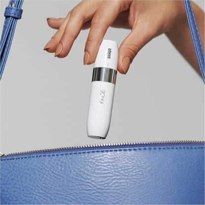 Braun Mini depiladora facial FS1000 para mulher, com luz Smartlight integrada, depiladora facial com precisão, lábio superior, queixo e bochechas, branco | Com luz Smartlight integrada, raspador de precisão