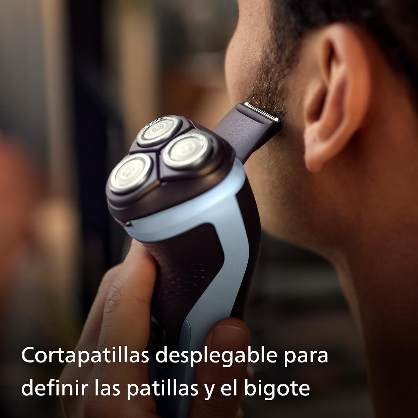 Philips Série X3000 Afeitadora Elétrica para Homem, Máquina de Barbear com Cortapatillas, 27 lâminas, Cuida da pele, 45 minutos de uso, Para Seco e Húmido, Recarrregável, X3053/00, Azul