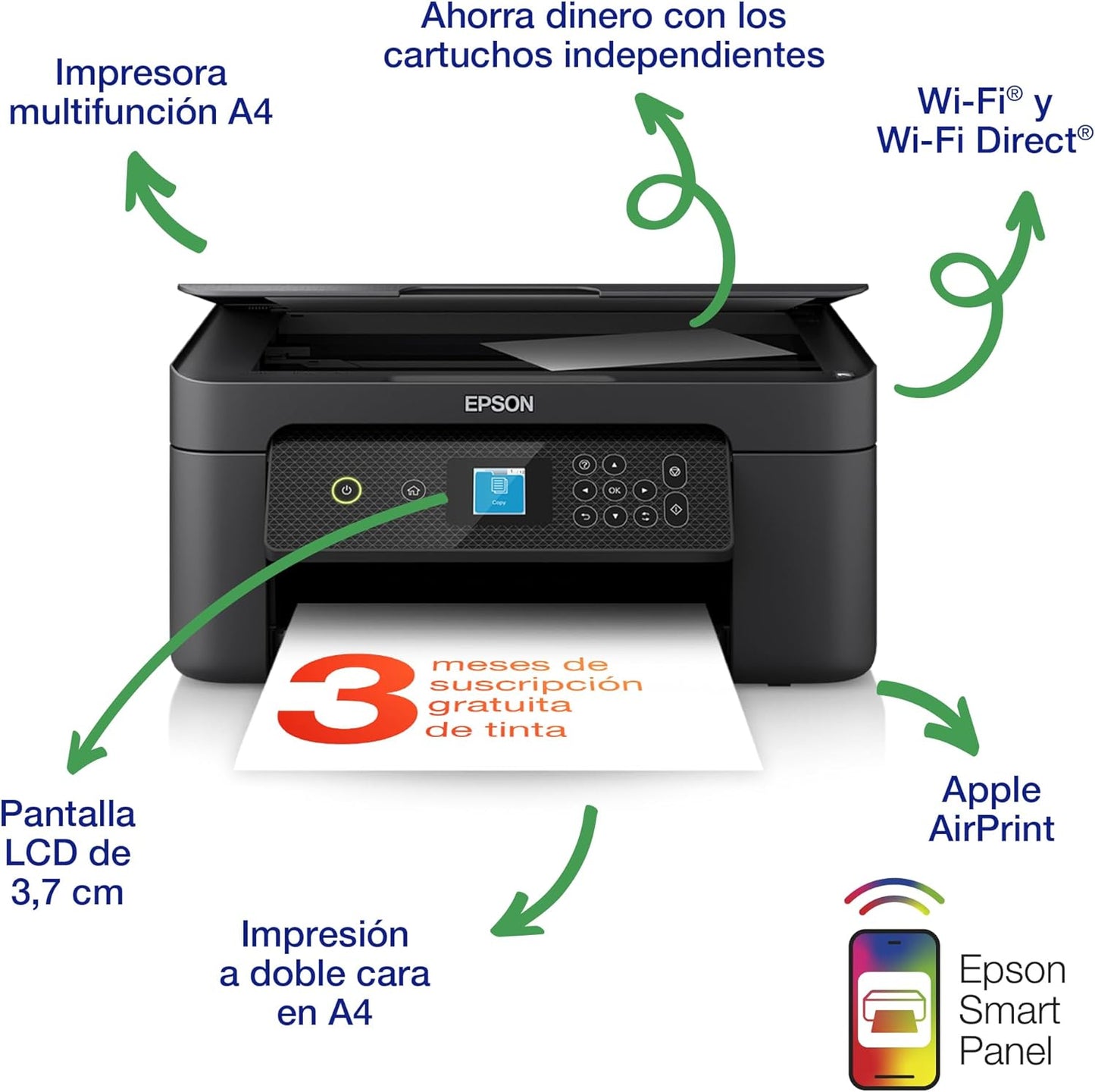 Impressora multifunções a jato de tinta Expression XP-3200 A4 com conectividade sem fios e 3 meses grátis de subscrição ReadyPrint Flex*