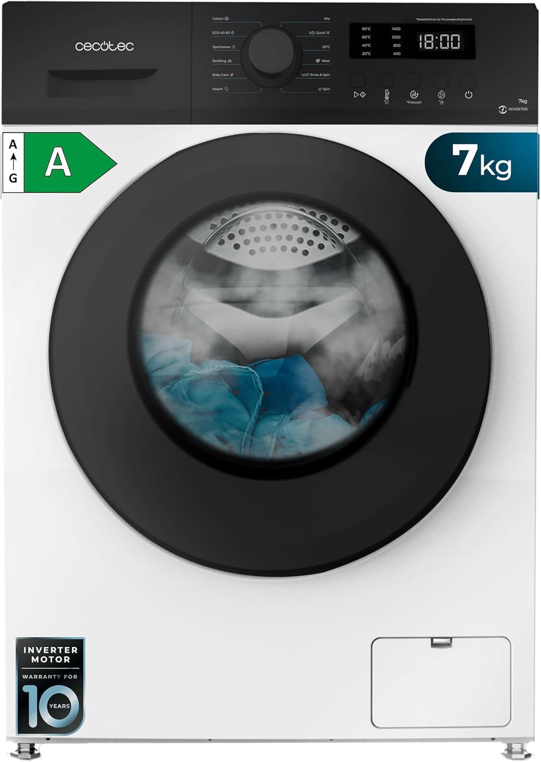 Cecotec Máquina de Lavar e Secar Combinada de 7 Kg