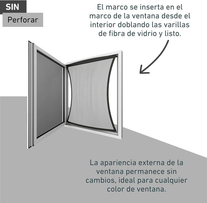 Windhager Mosquiteiro para janela com moldura "Pop-Up Screen", 100 x 120 cm