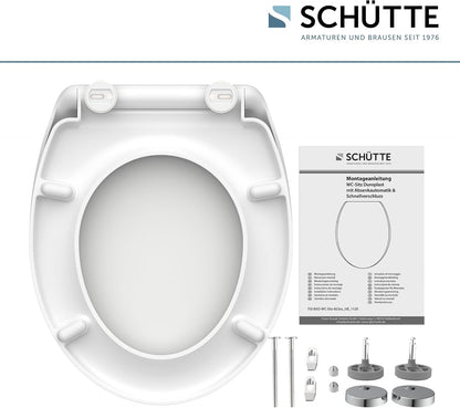 SCHÜTTE Assento de sanita com mecanismo suave, removível, fabricado em material resistente à sujeira,