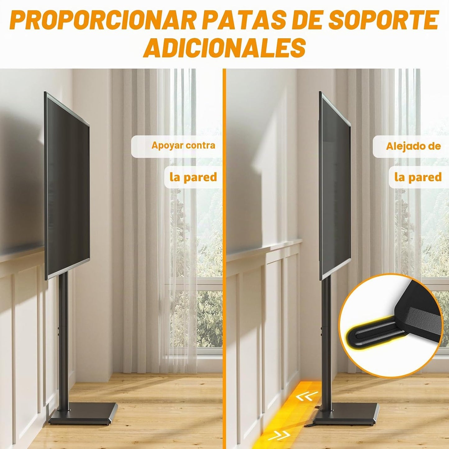 TVON Suporte de chão para TV para televisores de 32 a 60 polegadas suporte de TV