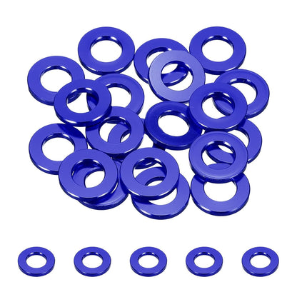 sourcing map 16 arruelas planas M8 de alumínio anodizado escareado, diâmetro do orifício de 8 mm, arruelas redondas para parafuso RC/FPV/PC/Drone/acessórios mecânicos, peças de modelo, (azul