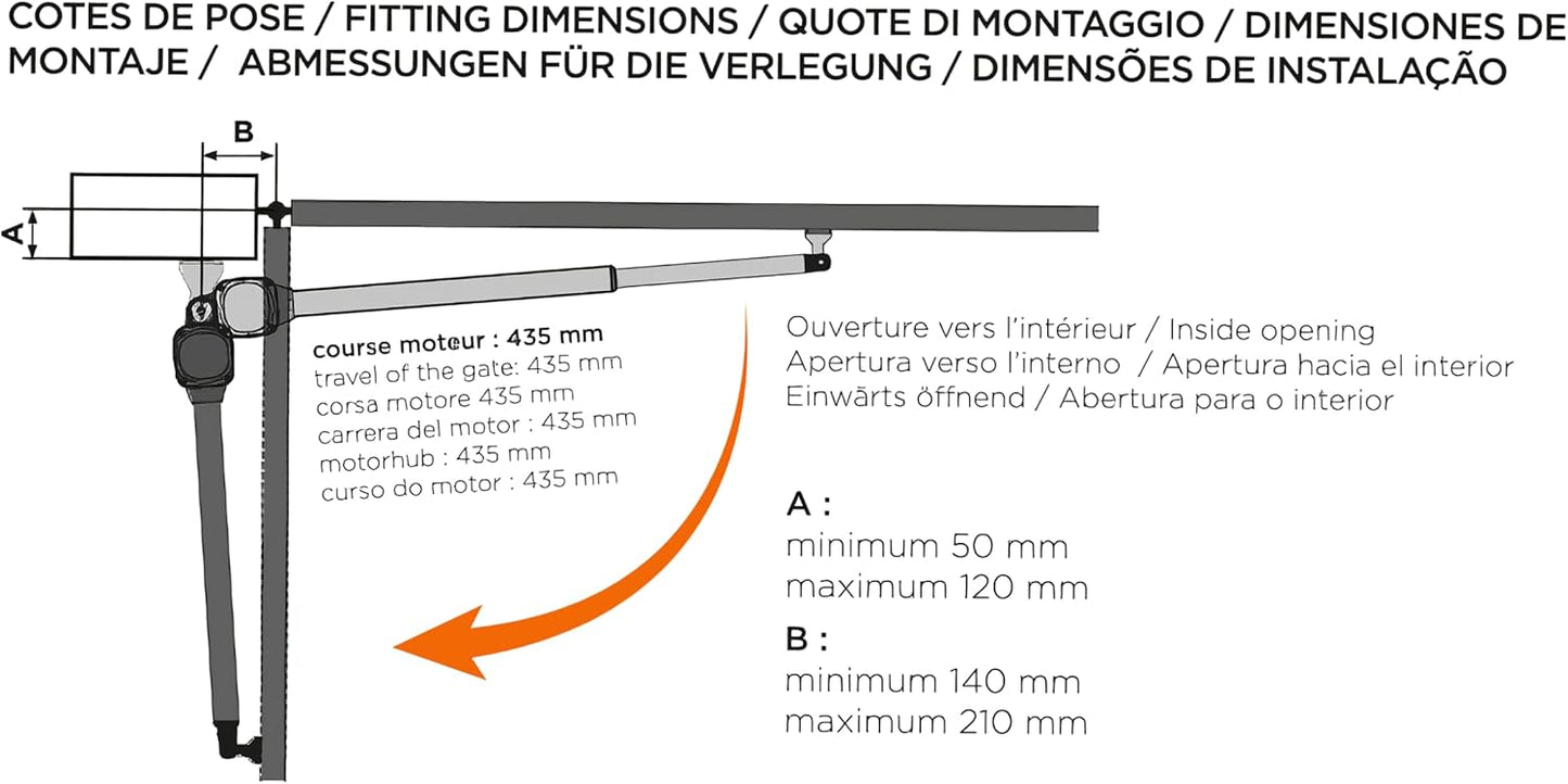 SCS Sentinel, MVE0116, Motorização de 24V com cilindros para cancela batente 4M/300kgs