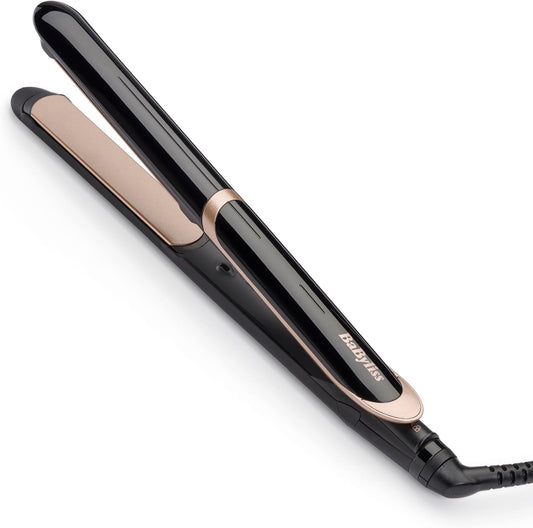 BaByliss Ferro de cabelo super smooth - tecnologia iónica anti-frizz, tapete térmico, placas de cerâmica