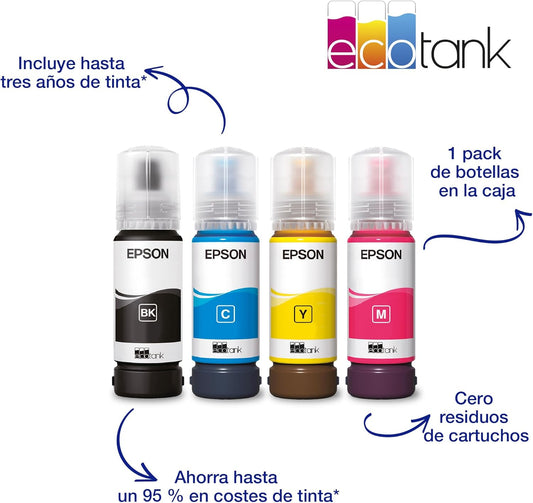 Epson Impressora multifunções EcoTank ET-2862 A4 com depósito de tinta, ligação Wi-Fi e até 3 anos de tinta incluída