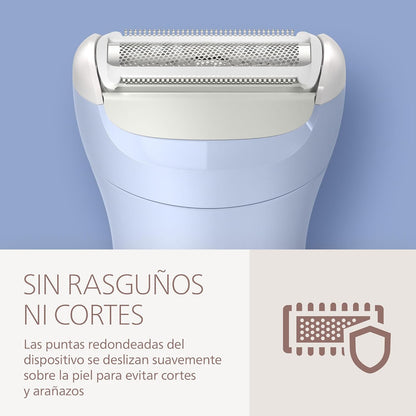 Philips Série 6000 - Máquina de barbear sem fio para uso a seco e molhado, sistema de 3 lâminas, para as pernas e o corpo, 80 minutos de autonomia, Modelo BRL127/00