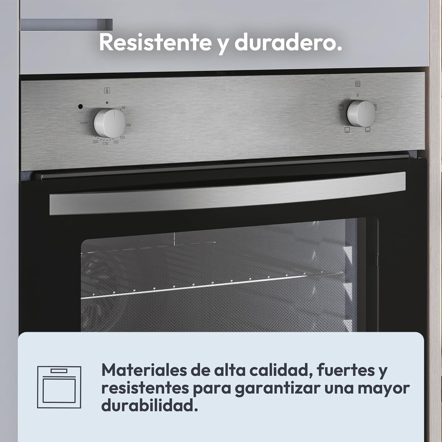 Candy Idea FIDCP X200, forno estático, 70 l, 2400 W, 1 bandeja e 1 grelha, limpeza Aquactiva, 4 funções, 2 comandos mecânicos, porta de vidro duplo, inoxidável e preto [Classe energética A]