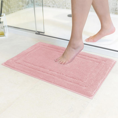 Decomira Tapete de casa de banho antiderrapante | Tapete super absorvente e lavável na máquina | para casa de banho, chuveiro, banheira ou tapete WC | rosa - 40 x 60 cm