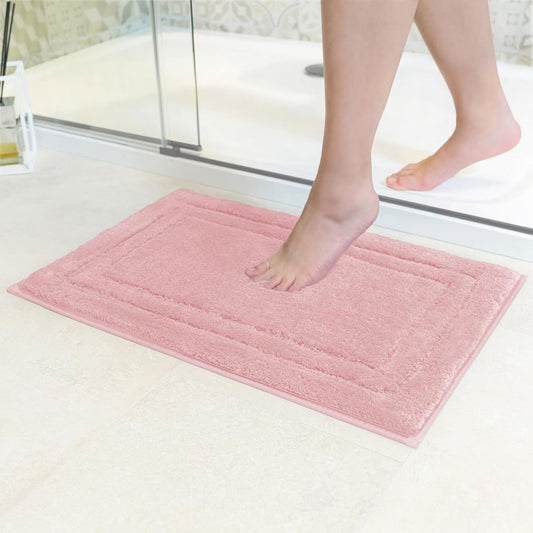 Decomira Tapete de casa de banho antiderrapante | Tapete super absorvente e lavável na máquina | para casa de banho, chuveiro, banheira ou tapete WC | rosa - 40 x 60 cm