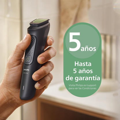 Philips Recortador Tudo em Um Série 3000, Kit 9 em 1, Aparador e Cortador de Cabelo Masculino para Rosto, Cabelo e Corpo, Barba, Lâminas Autoafiáveis Suaves com a Pele, 12 comprimentos, MG3946/15