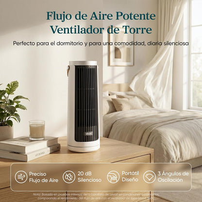 Levoit Ventoinha de torre 7 m/s, 20dB, 5 velocidades, LTF-F132, branco