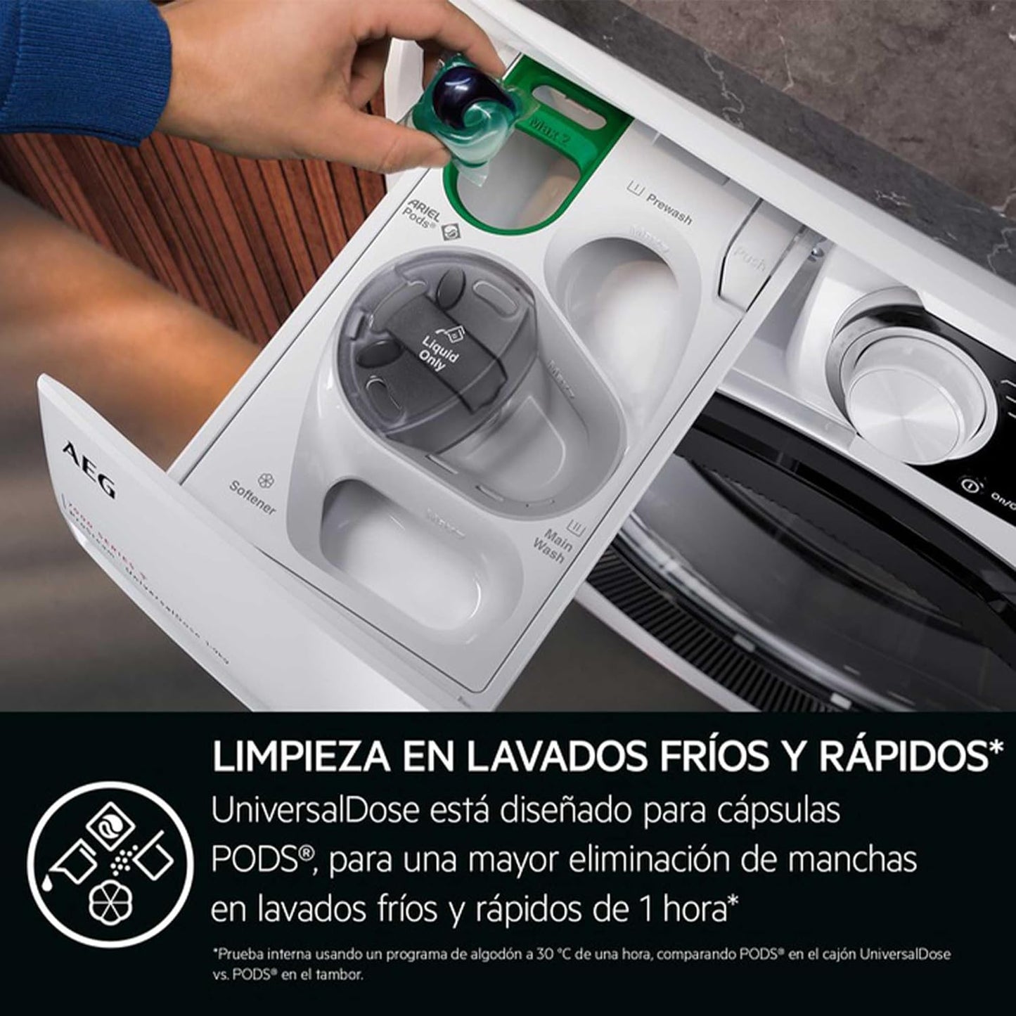 AEG LFR7184N2V, Máquina de Lavar de Carregamento Frontal 8 Kg,