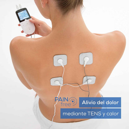 Beurer EM 49 TENS/EMS digital, dispositivo de corrente de estimulação 3 em 1 para alívio da dor e treino, função de massagem, inclui 4 eletrodos, cor branca