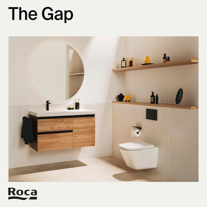 Roca The Gap - Tampa e assento de Supralit para sanita de depósito baixo com queda amortecida, tampa de WC original