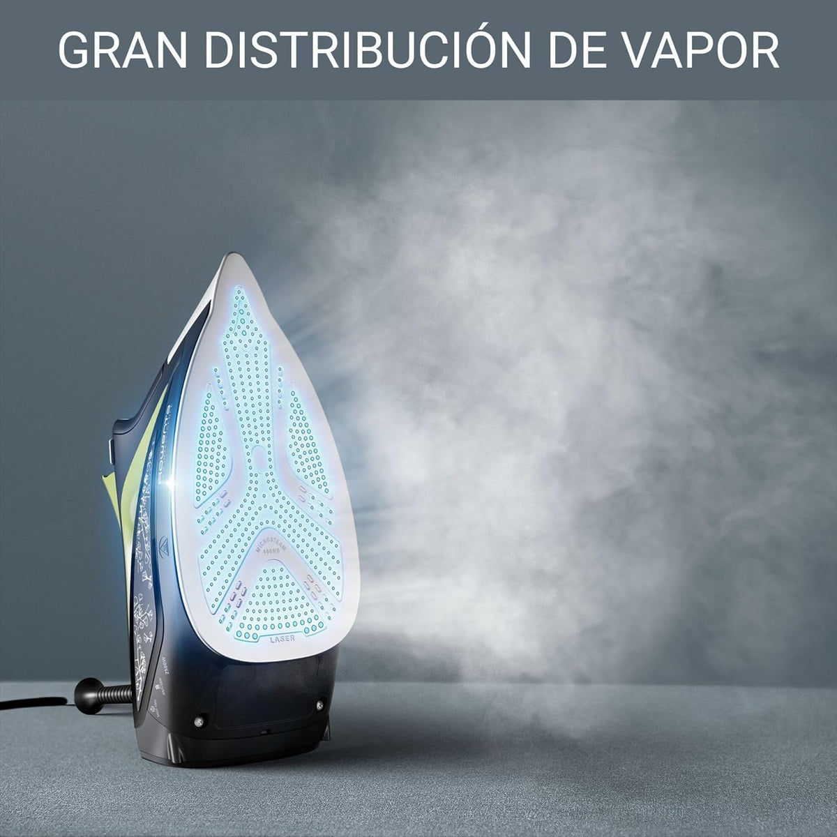 Rowenta Intelligence Force, Plancha de vapor, Golpe de vapor 190 g/min Potencia de 2700W, Suela Microsteam 400 HD 3D,
