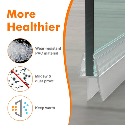 Ibergrif M101-80, selo para divisória de chuveiro 80 cm, para portas de vidro de 5-8 mm, junta impermeável para casa de banho