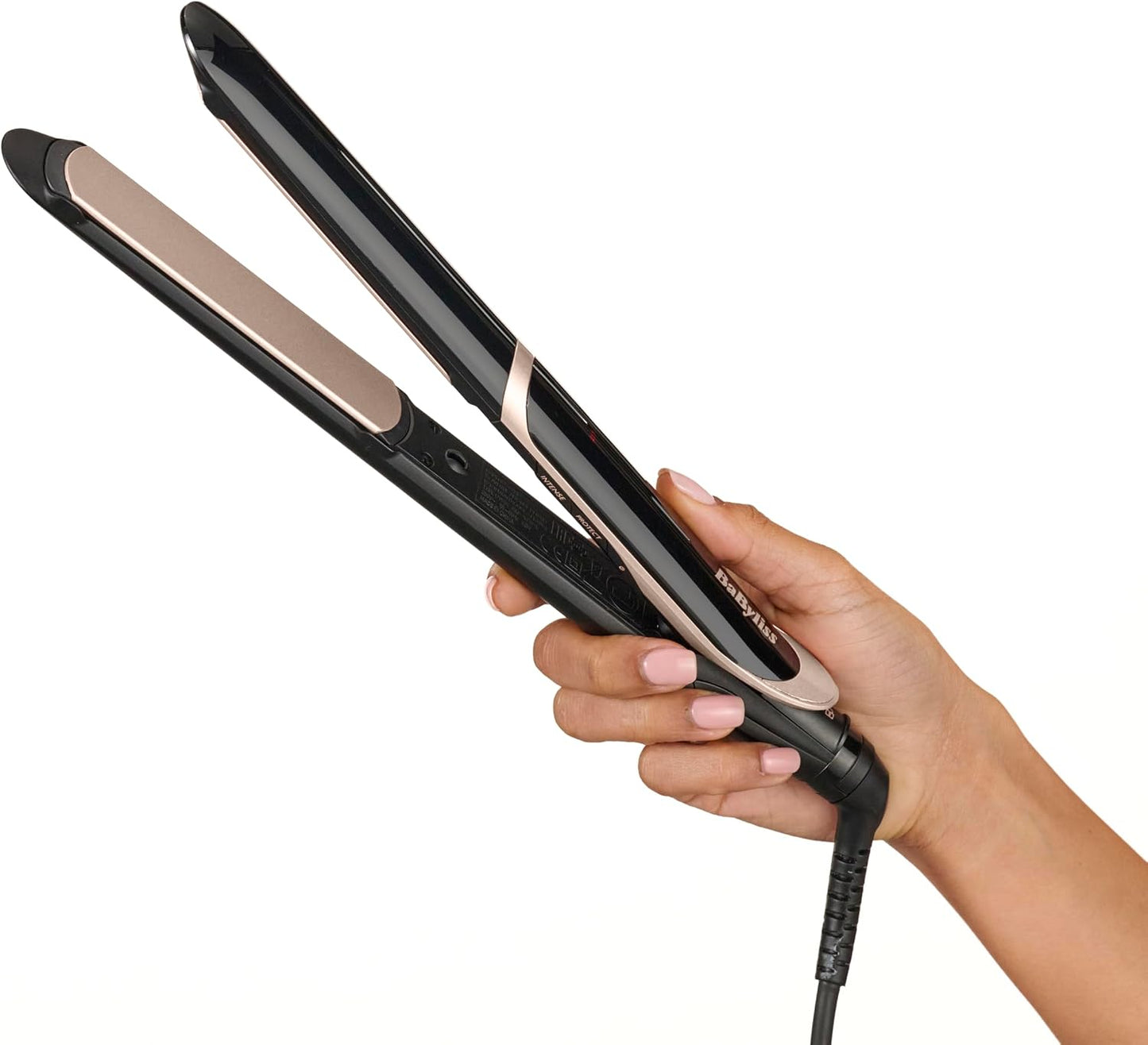 BaByliss Ferro de cabelo super smooth - tecnologia iónica anti-frizz, tapete térmico, placas de cerâmica