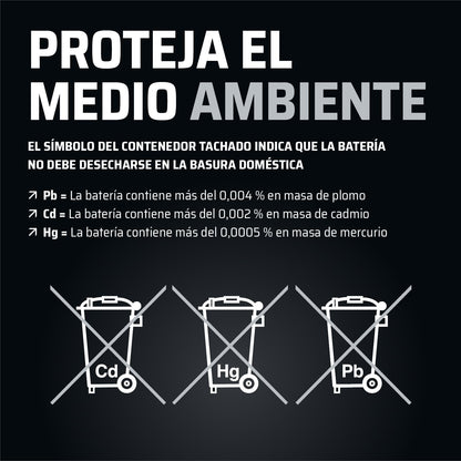 GP-PRO GTX12-BS Bateria de arranque para motas, 12 V, 10 Ah, semelhante a YTX12-BS / 51012, sem necessidade de manutenção, 15 x 13 x 8,7 cm