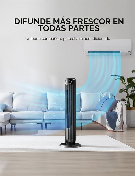 Midea FZ10-17JR - Ventilador de torre silencioso com controlo remoto (92 cm,