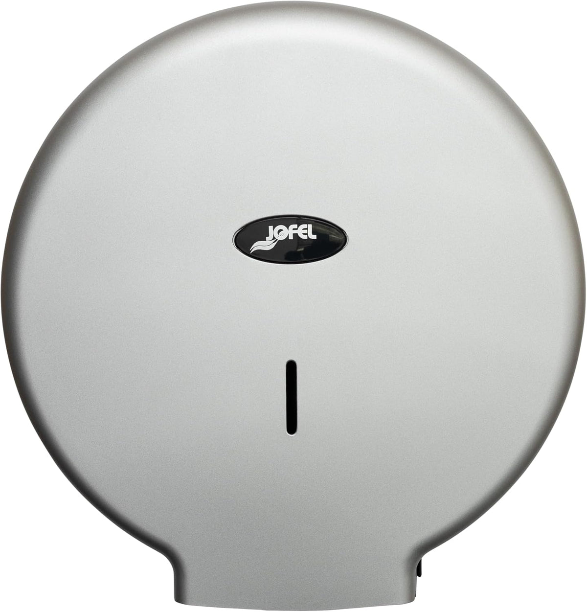 Jofel - Suporte de rolo de papel higiénico industrial grande, dispensador de papel em rolos 400 m, diâmetro 260 mm, mandril 45 - 55 mm, ideal casas de banho públicas, carcaça ABS valor AE77300 prata