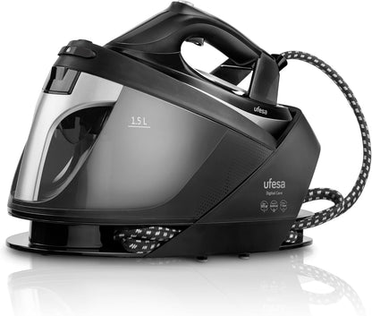 Ufesa Digital Care Centro de Engomar de 2600W, 7 Bares, Termostato Digital, Ecrã LED, Modo ECO e MAX, Base Cerâmica, Sistema Anticalcário, Cinzento