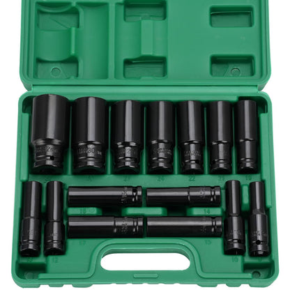 Conjunto de 15 peças Chaves de Caixa de Impacto 1/2", CR-V