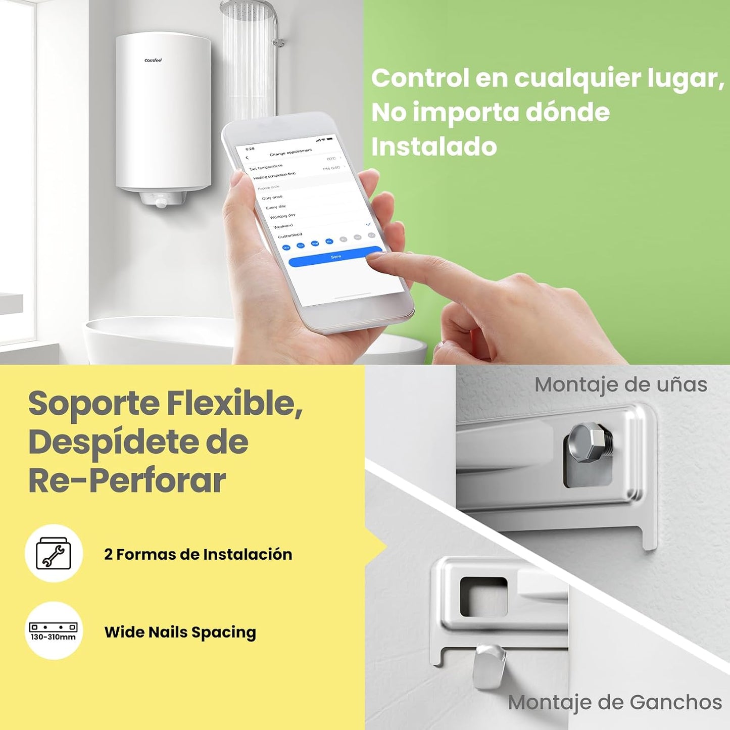 COMFEE ' D80-15EFG-ES Aquecedor de água elétrico vertical