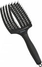 Olivia Garden - Fingerbrush Combo Large - Escova de Cabelo Longo - Anti-puxões para Cabelo Seco e Desembaraçado - Cerdas de Javali e Nylon para um Brilho Natural - Cabelo Fino, Médio e Grosso - Preto