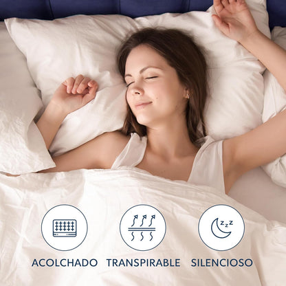 Capa de colchão 160x200 Acolchoado - Aba de até 40 cm com Borracha Elástica na Borda - Protetor de colchão 160x200 - Oeko Tex e Respirável - Não Impermeável |