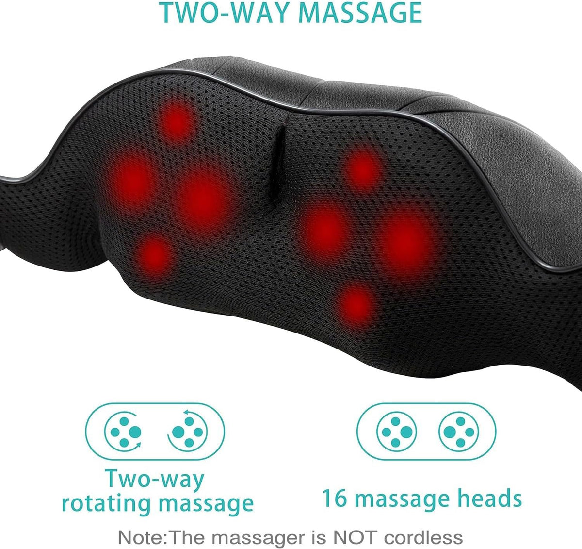 AERLANG Massajador cervical e costas com calor relaxante, massajador no pescoço, ombros e costas para dor e relaxamento, presente para mulheres, homens, mãe e pai (não é sem fio)