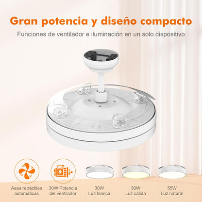 GRIFEMA Ventoinha de teto com luz e comando, 107 cm