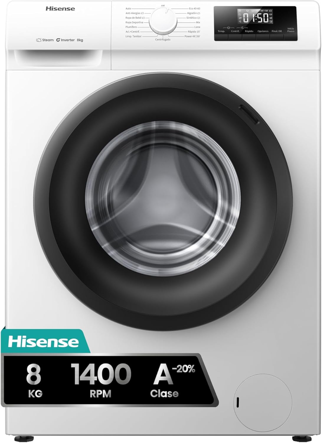 Hisense WF1Q8041BW2 - Máquina de lavar, Classe A, 8 Kg
