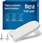 Roca The Gap - Tampa e assento de Supralit para sanita de depósito baixo com queda amortecida, tampa de WC original
