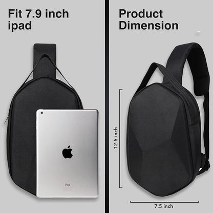 Mala de ombro para viagem, unissexo, que pode ser utilizada como mala transversal ou mochila de uma alça. Fabricada com estrutura rígida em EVA, resistente à água, com design moderno e prático.