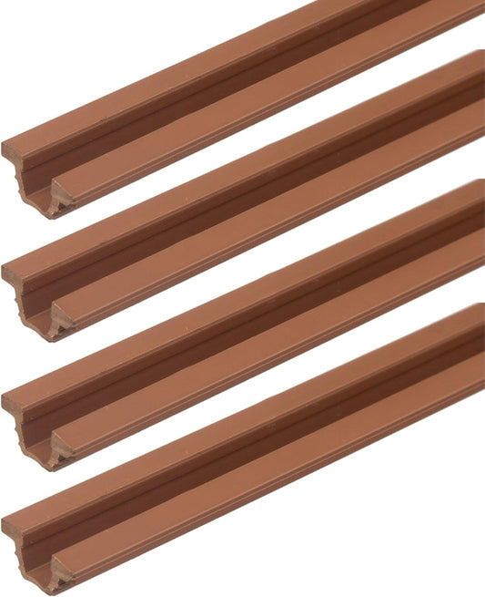cyclingcolors 3 x trilho 1 m para porta de armário para rodas, portas de correr, guia de carro, portas de correr plástico, castanho