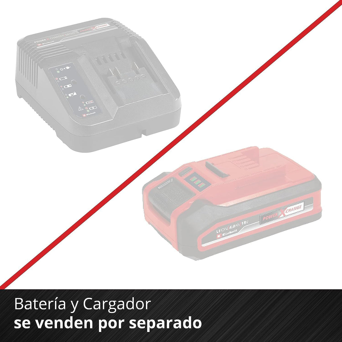 Einhell Motoazada com bateria, 18 V, Íons de Lítio, regulação de Velocidade, Lâmina escarificadora, Aderência Adicional, sem bateria nem Carregador, Cor Vermelho/Preto PXC(SEMINOVO)