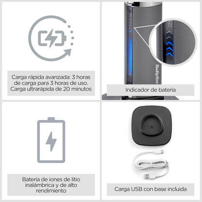 BaByliss Super-X - Aparador de barba metálico, Preto (T996E)