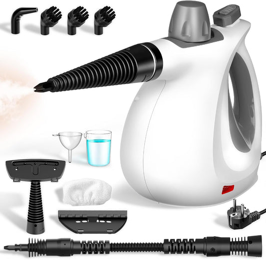 Limpador a vapor portátil, 100% sem químicos, vapor de alta pressão elimina eficazmente poeira, sujidade e gordura, vapor limpeza casa 1050 W 3bar para cozinha, casa de banho, carro, janelas e juntas