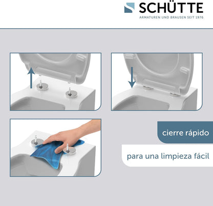 SCHÜTTE Assento de sanita com mecanismo suave, removível, fabricado em material resistente à sujeira,