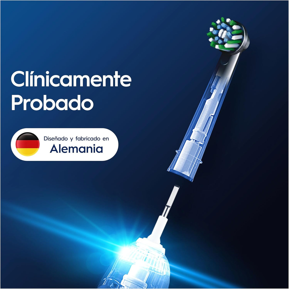 Oral-B Pro CrossAction Cabeças de Substituição ORIGINAIS para Escova de Dentes Elétrica Oral B Pro, Pack de 10 Reposições Com Indicador de Uso, Preto (Tamanho Buzón)