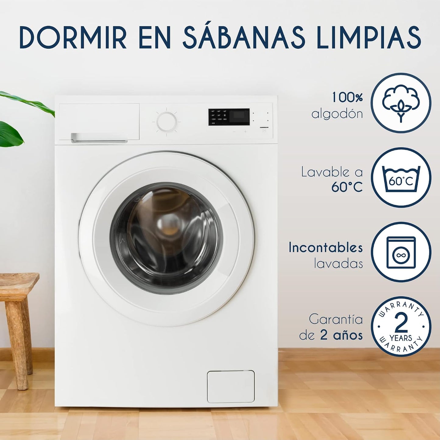 Dreamzie Lençol de baixo de algodão, com elástico | Elástico · Com borracha em todo o contorno · Certificado Oeko-Tex
