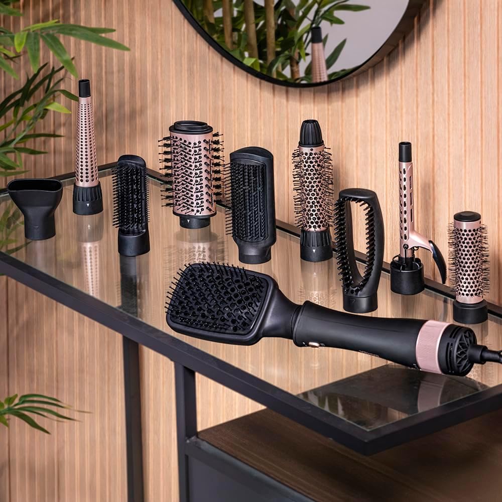 Cecotec Escova de Ar 10 em 1 Bamba CeramicCare 10in1 Styler, 1000 W, 10 Cabeças Intercambiáveis, 3 Temperaturas e 2 Velocidades, Revestimento de Cerâmica, Função Ar Frio