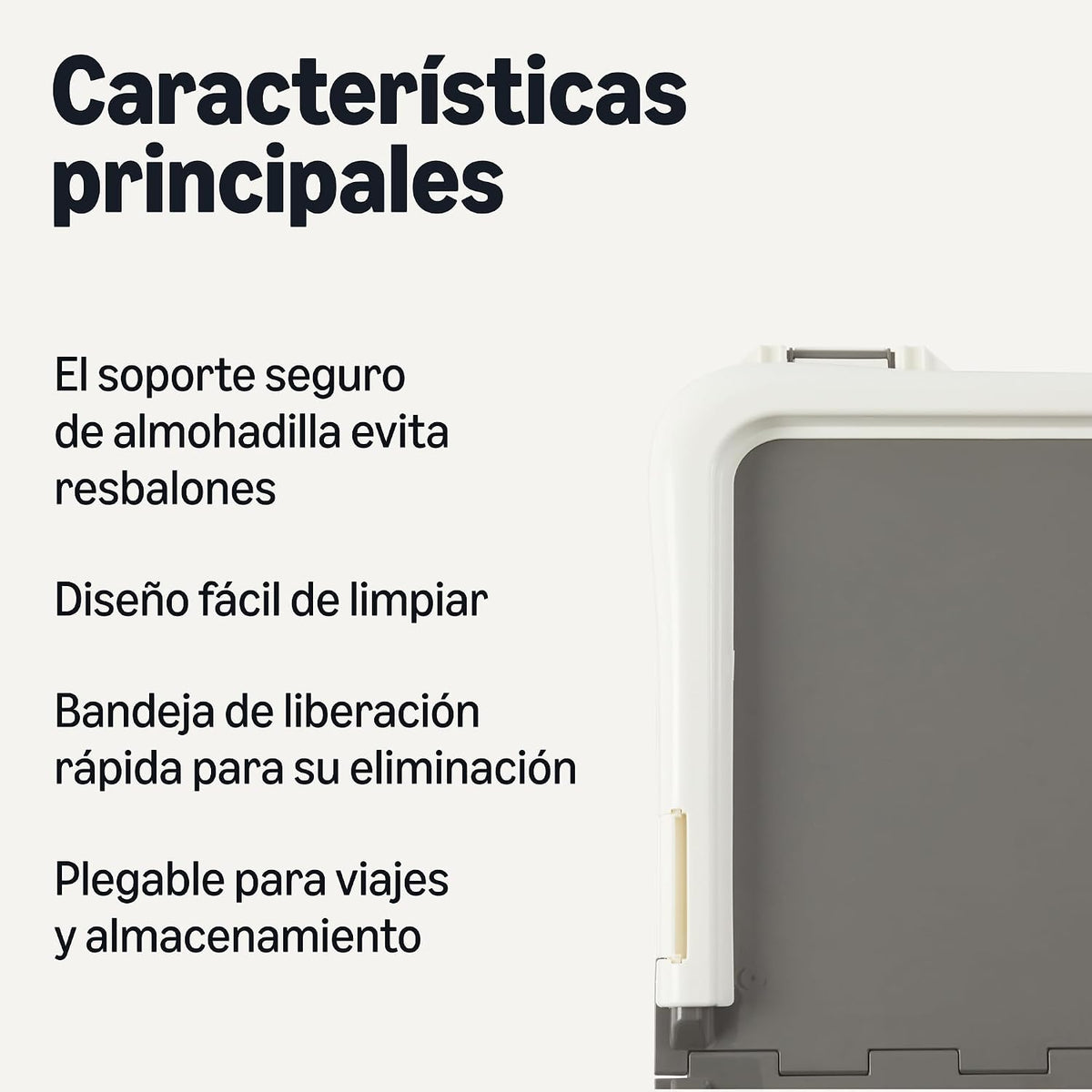 Amazon Basics: Soporte para empapadores de adiestramiento para Perros, Cierre Seguro, extragrueso y Antideslizante, plástico Reciclado, 71,1 x 86,4 cm, L, Blanco y Antracita