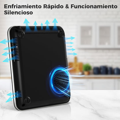 YASHE Placa de indução – placa de indução portátil, 10 configurações de potência e 10 configurações de temperatura. Placa de indução de 2000 watts, temporizador de 4 horas, bloqueio para crianças