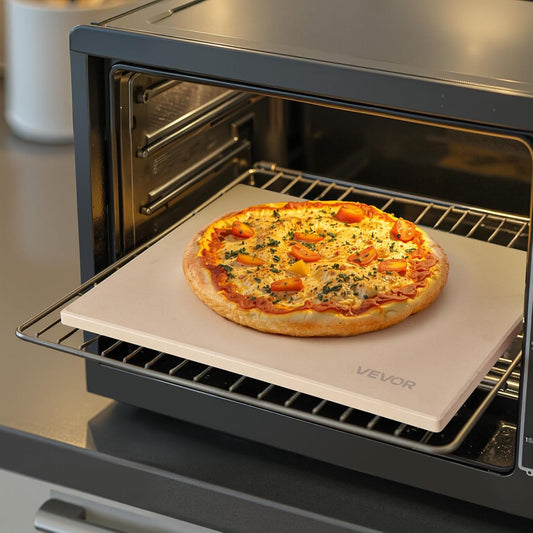 VEVOR Pedra para assar pizza 406 x 355 mm, retangular de cordierite, placa grande com raspador, 1,5 cm de espessura,