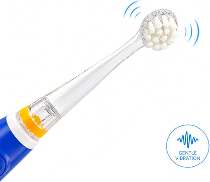 Real Madrid Escova de dentes elétrica infantil sónico | RM Toothbrush | Limpeza suave com temporizador inteligente, 2 cabeças de substituição incluídas, funciona em pilhas, sem fios, + 4 meses