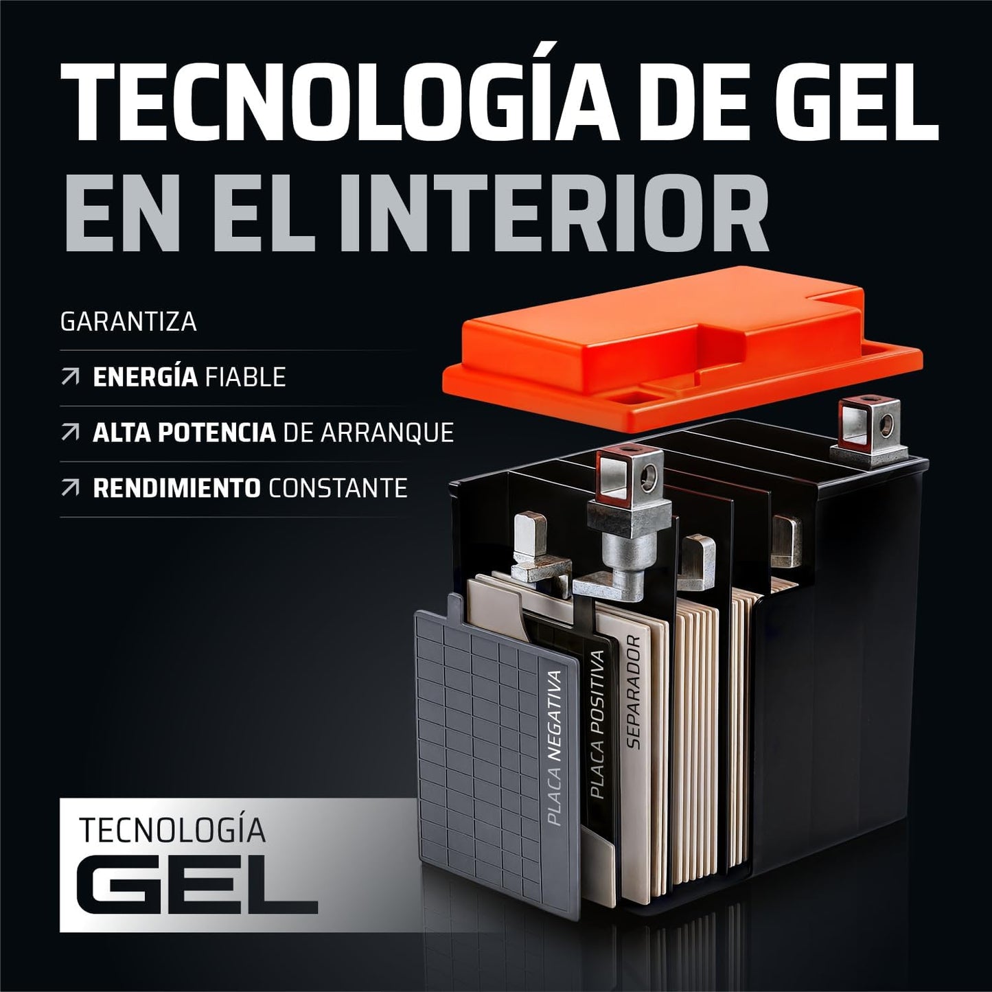 GP-PRO GTX12-BS Bateria de arranque para motas, 12 V, 10 Ah, semelhante a YTX12-BS / 51012, sem necessidade de manutenção, 15 x 13 x 8,7 cm